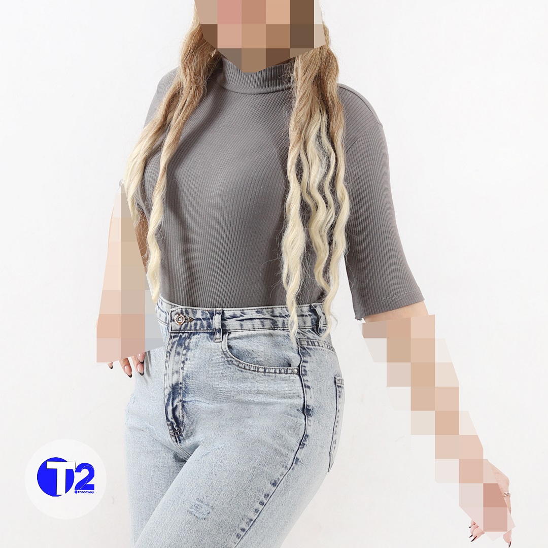 بادی یقه ایستاده کرکره آستین سه ربع (3142)