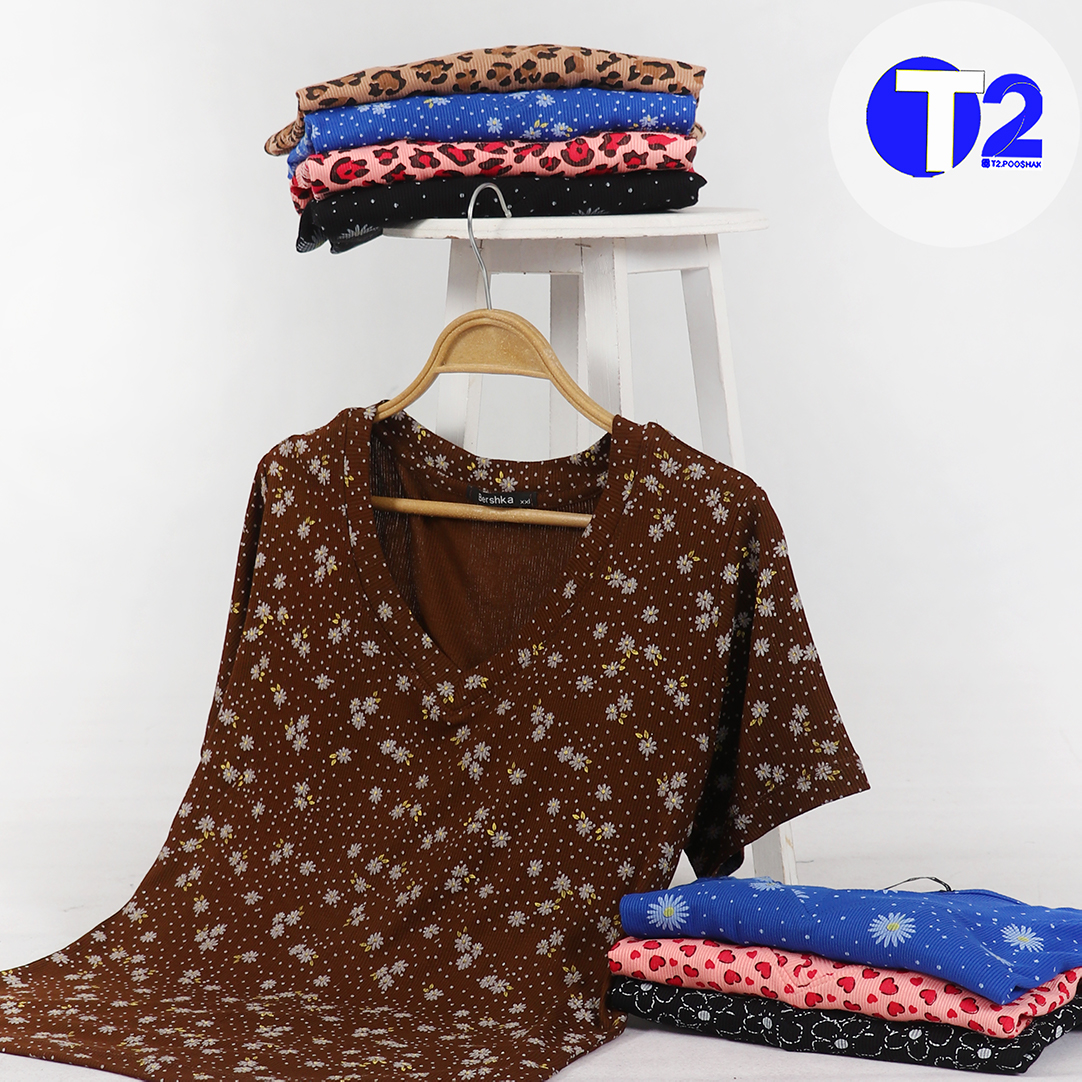تیشرت یقه هفت چاپی کبریتی برشکا  (3388)