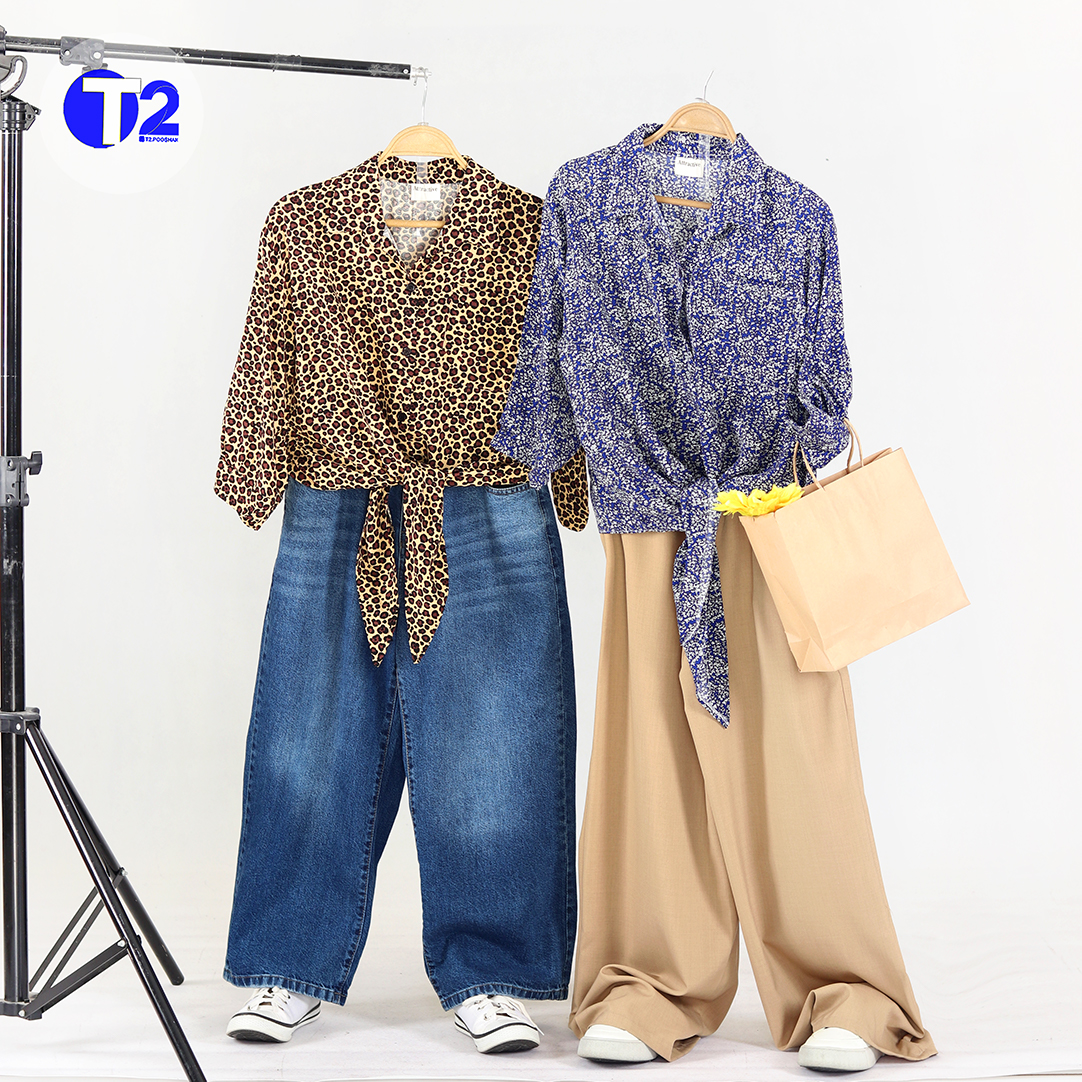 شومیز مانتو پایین گره نخی وارداتی (3398)