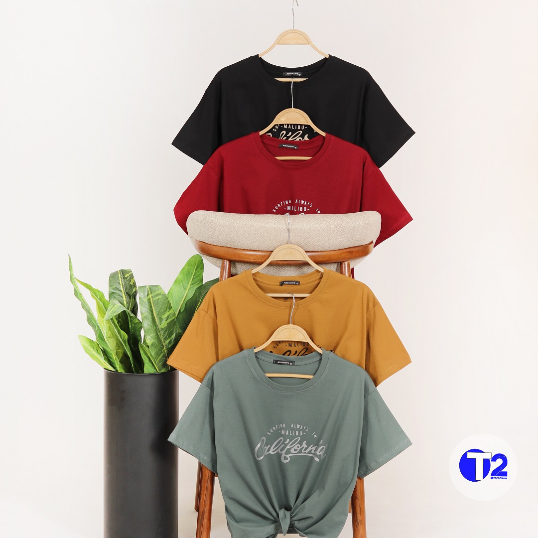 تیشرت پایین گره کالیفرنیا (رنگبندی کپشن)(3115)