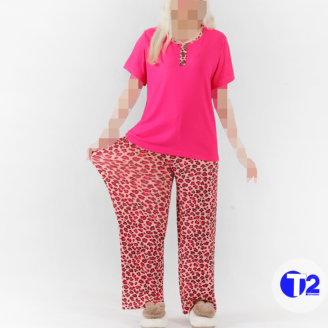 ست تیشرت وشلوار ترکیبی برشکا  طرحدار(3385)