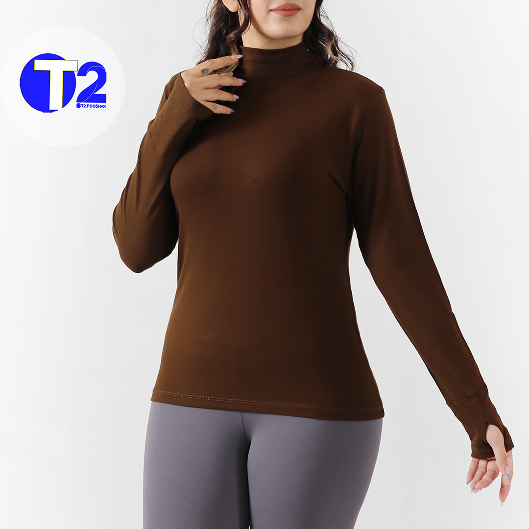 بلوز فینگر دار یقه ایستاده پاپایا (3588)