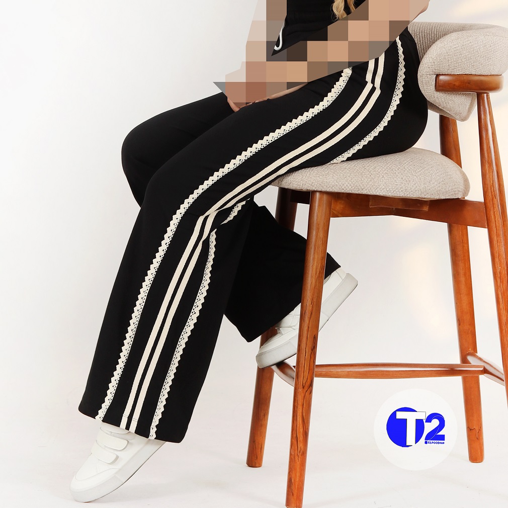 شلوار تک مشکی گلکسی کنفی پینترسی(3187)