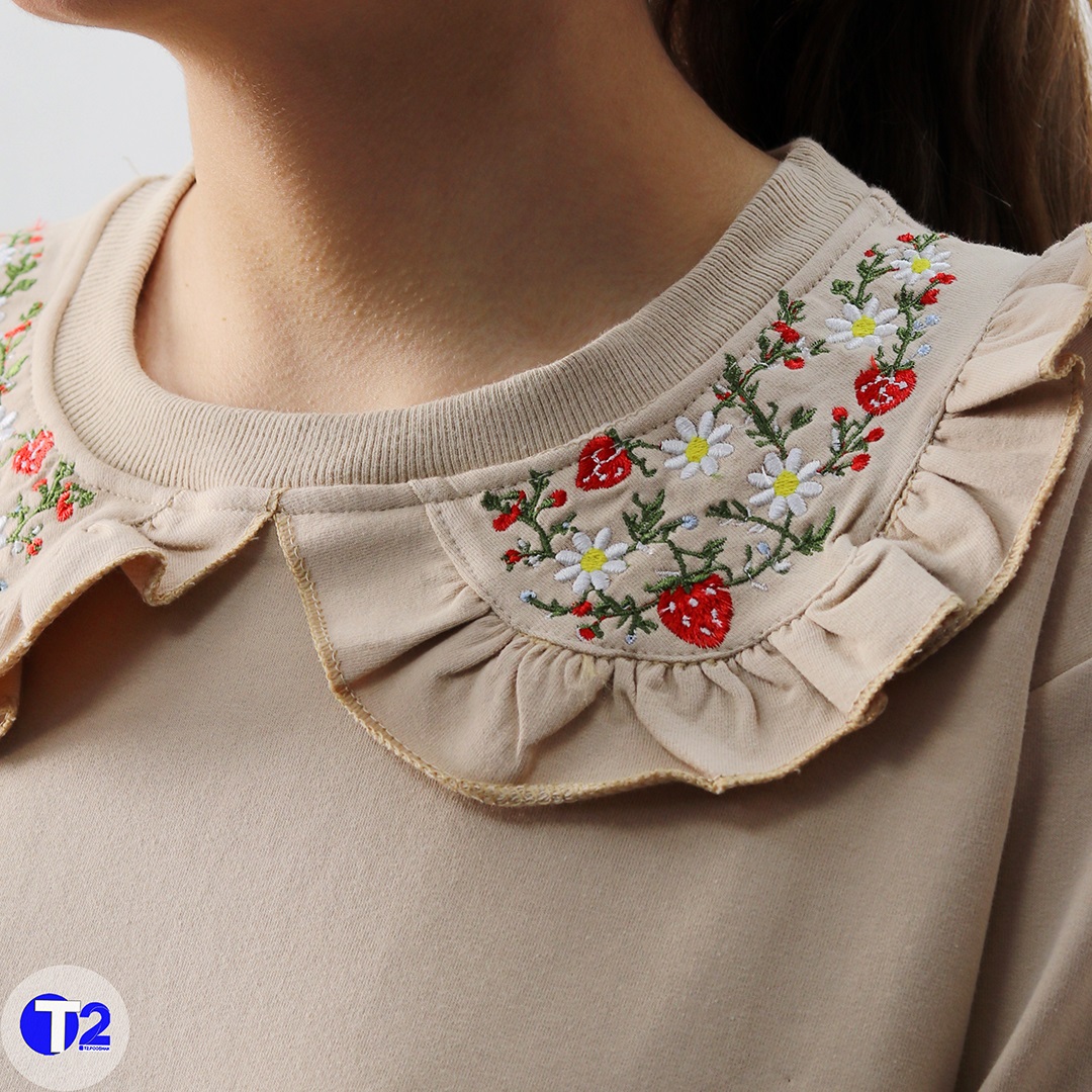 بلوز دورس یقه ب ب توت فرنگی (3631)