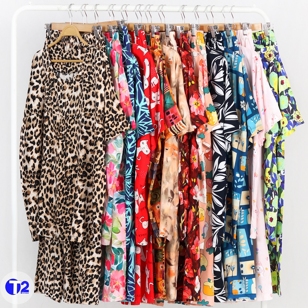 ست تیشرت وشلوار جلوپیله دار نخی سه بعدی (2844)