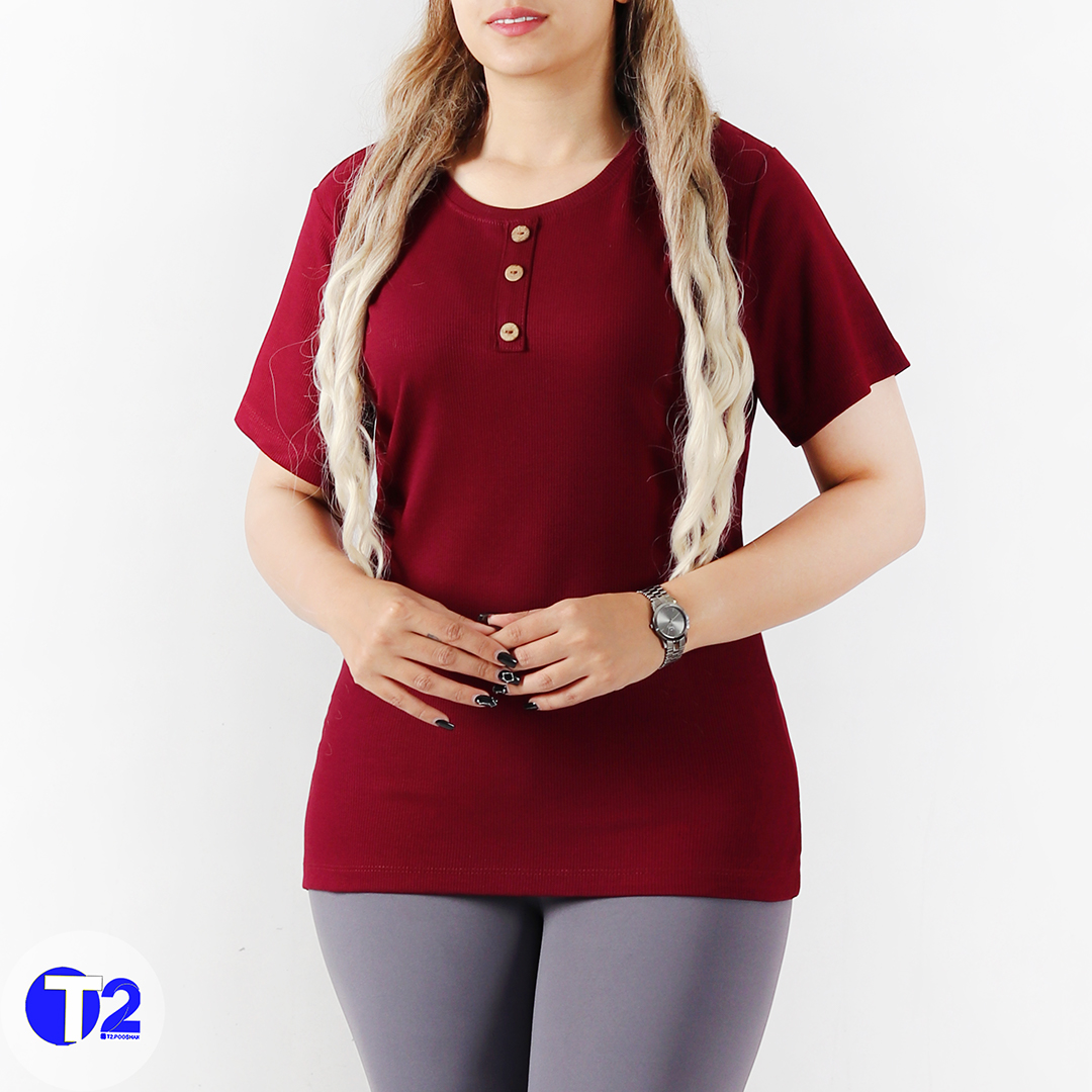 تیشرت جلو دکمه بیگ سایزبرشکا (3427)