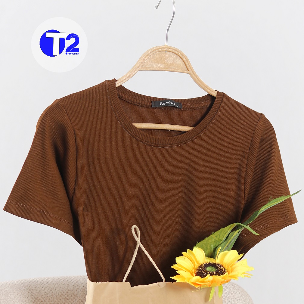 تیشرت تک قهوه ای برشکا دو سایز1,2 (3178)