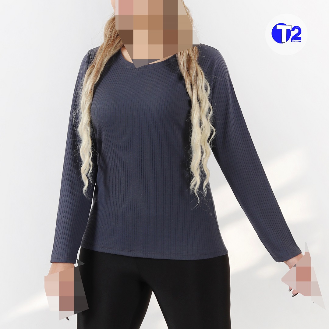 بلوز یقه گرد کرکره سایز دو  (3119)