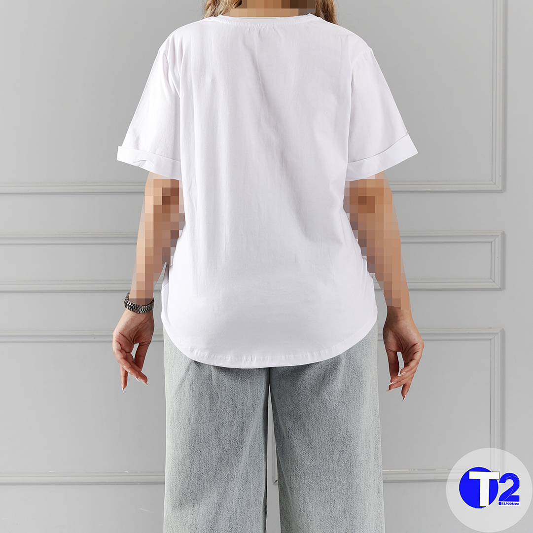 تیشرت بیسیک پایین هلالی (3475)