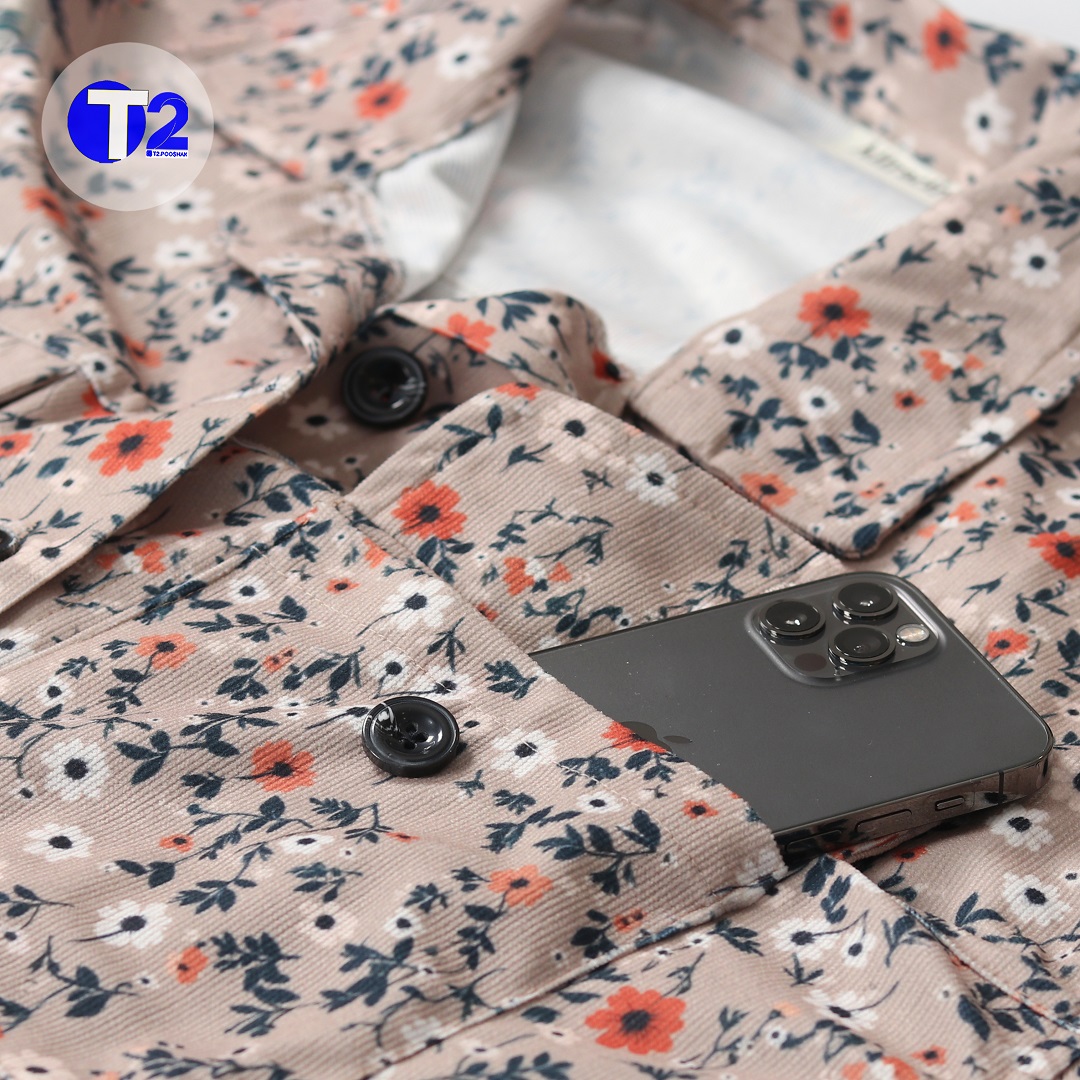 بامبرجکت 4جیب مخمل کبریتی گلدار (3288)