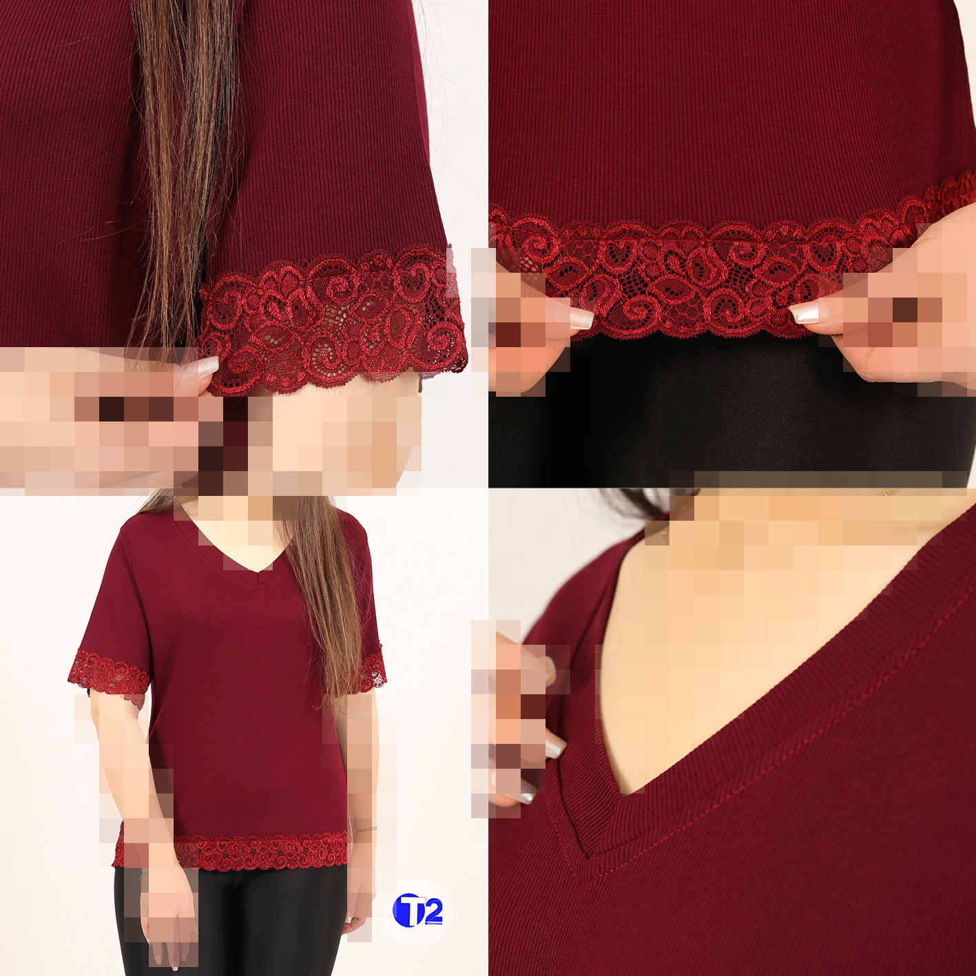تیشرت تمام گیپور برشکا (3458)