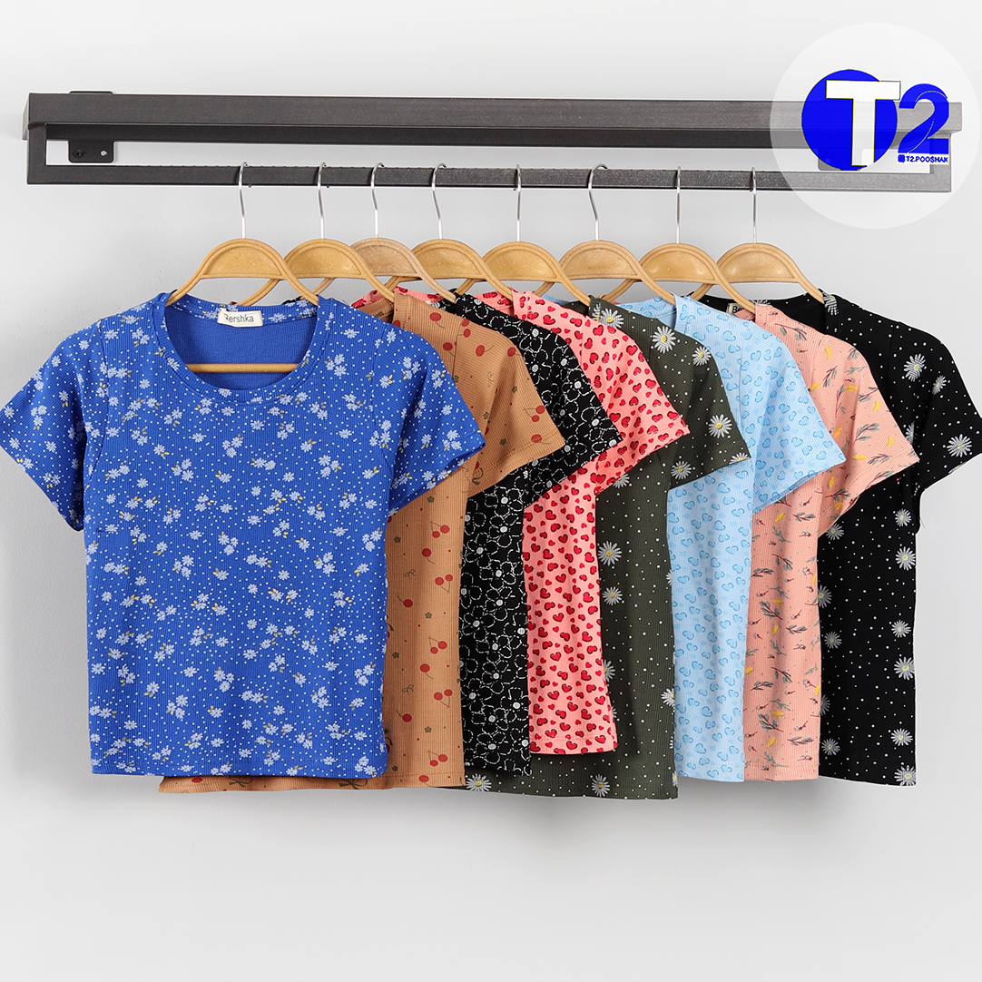 تیشرت کراپ چاپی برشکا (3451)