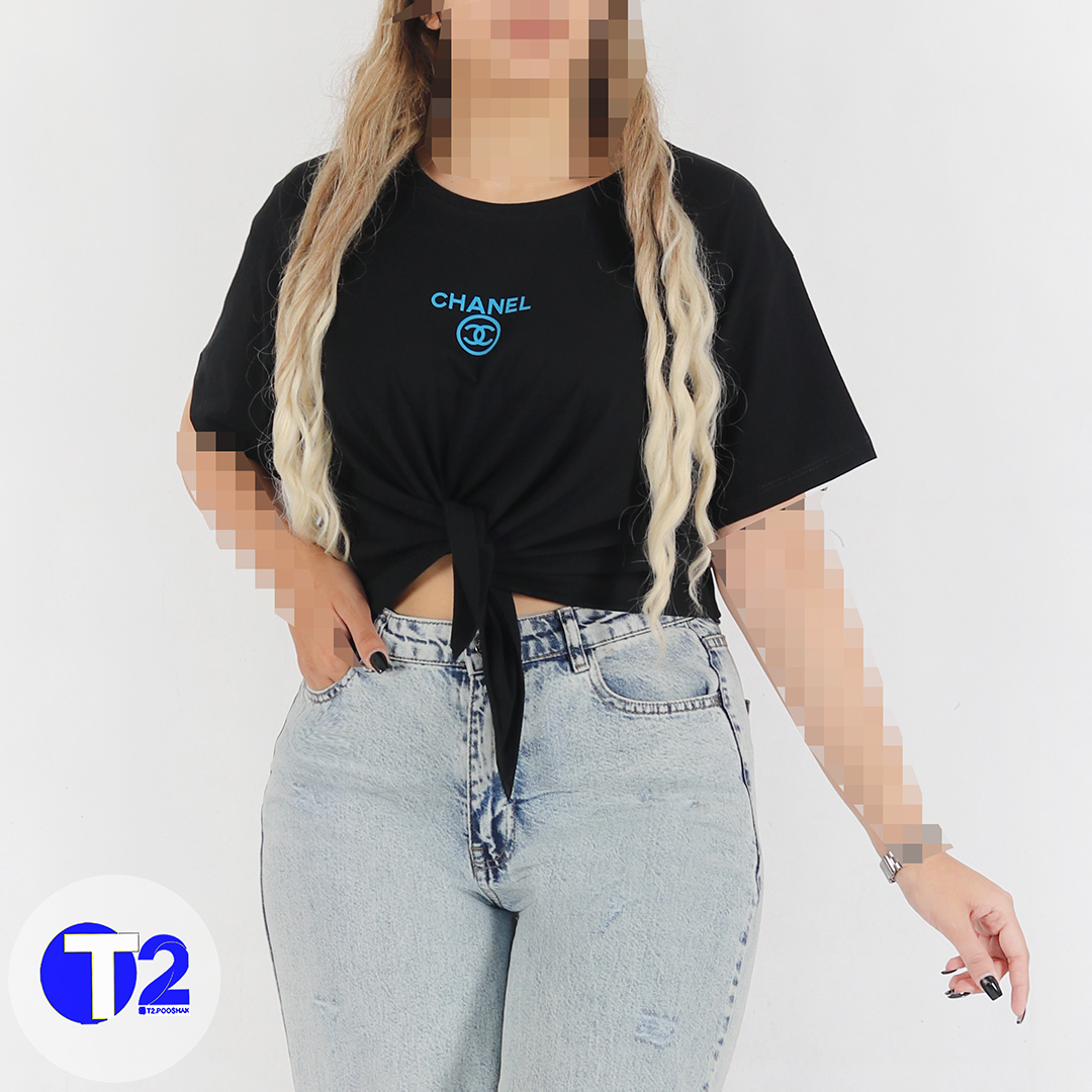 تیشرت پایین گره شنل chanel(3410)
