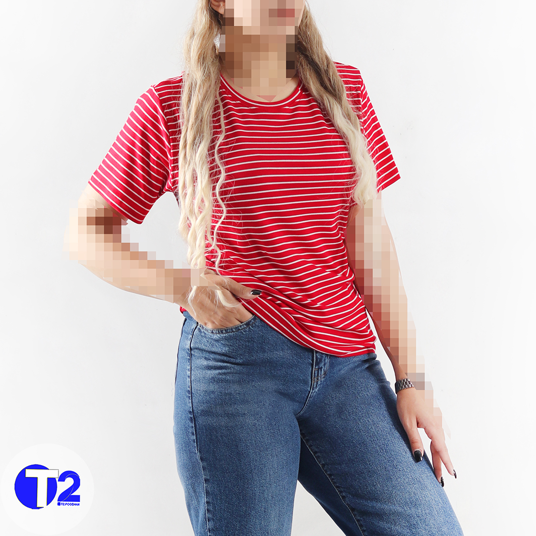 تیشرت یقه گرد رینگی برشکا (3412)