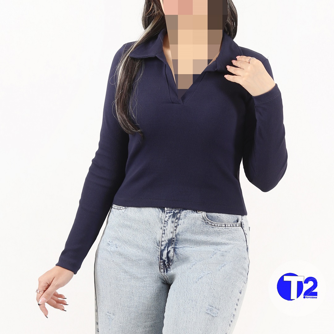 بلوز کراپ یقه شکاری (3152)