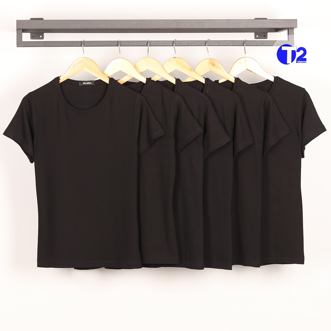 تیشرت بیگ سایز برشکا پک تک مشکی (2503)