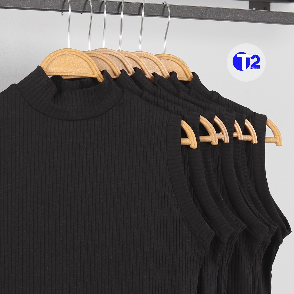 تاپ یقه ایستاده کرکره تک مشکی (3194)