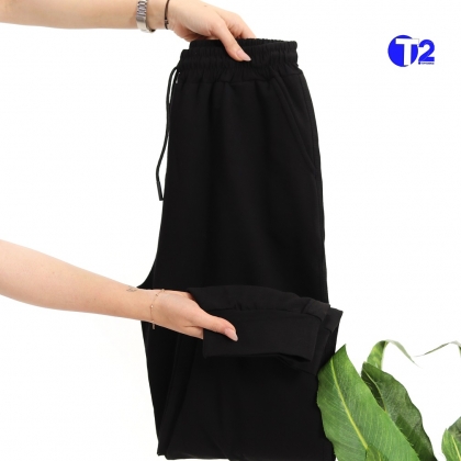 اسلش دورس دونخ پنبه  دمپا مچ تک مشکی (3088)