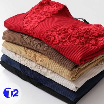 تیشرت کرکره یقه گیپوری پک 6تایی-یک رنگ تکرار(3498)