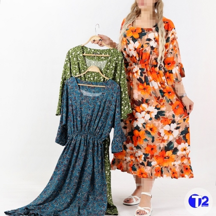 ساحلی خلیجی یقه خشتی   نخی وارداتی قد 125سانت (3419)