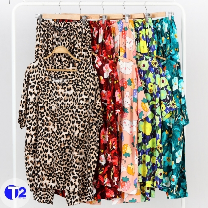 ست تیشرت شلوار نخی وارداتی پیله دار (2844)