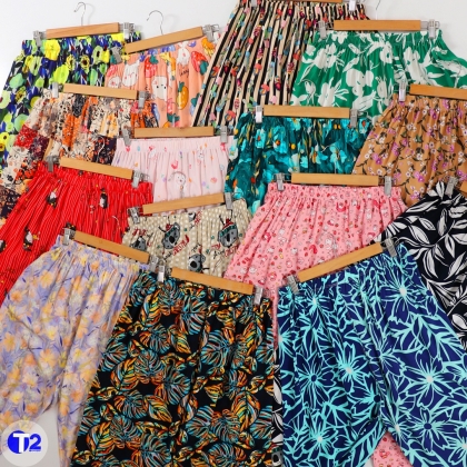 شلوار برمودا نخی پایین پاکتی طرح جدید(3381)