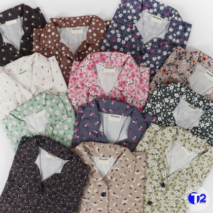 شومیز مخمل کبریتی گلدار سوپرلش (3181)