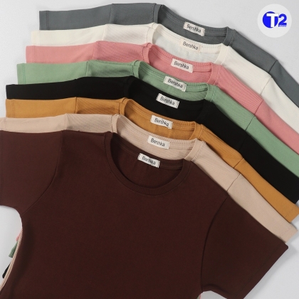 تیشرت کراپ فانریپ ساده (3268)