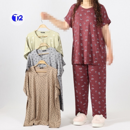 ست تیشرت وشلوارپلاس سایزویسکوز پنبه اعلا (2951)
