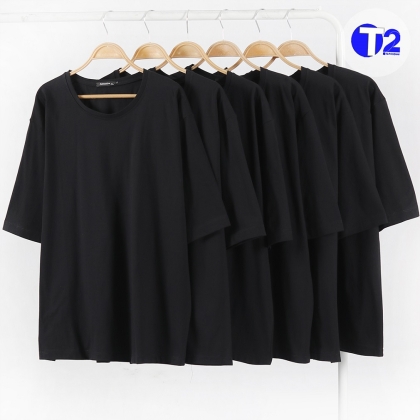 تیشرت لانگ ساده تک مشکی (2949)