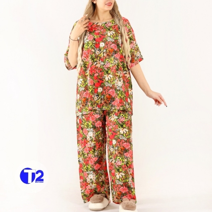ست تیشرت وشلوار نخی نازلی (2970)