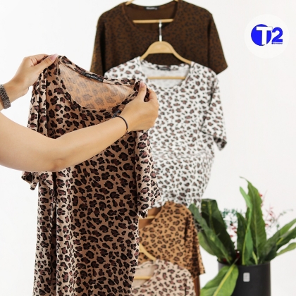 تیشرت پلنگی بیگ سایز (3562)