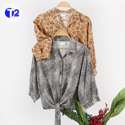شومیز گره ای گل ریز وارداتی (3518)