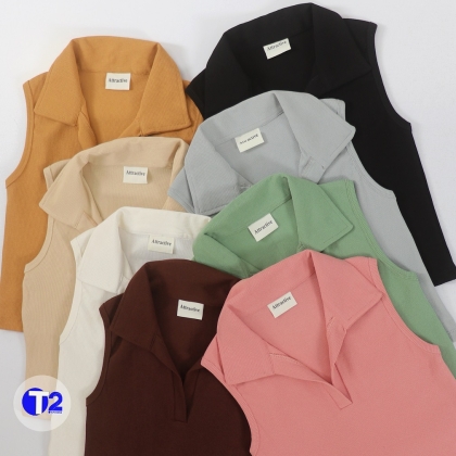  کراپ تاپ یقه شکاری فانریپ پنبه (3244)