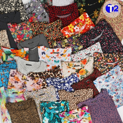 تیشرت نخی جلو پیله دار قواره دار (3497)