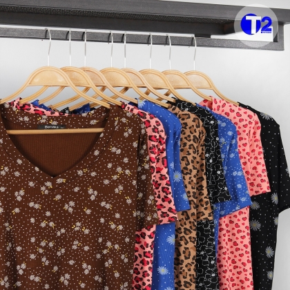 تیشرت یقه هفت چاپی کبریتی برشکا  (3388)