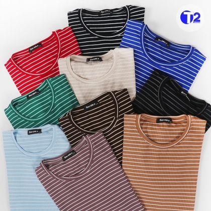 تیشرت یقه گرد رینگی برشکا (3412)