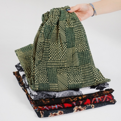 دامن شلواری لینن وارداتی طرحدار (3280)