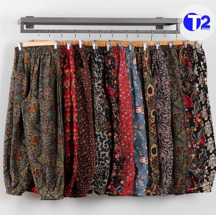 شلوار مام استایل لینن چاپی (3384)