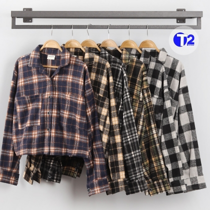 شومیز پشمی چهارخونه سوپر لش (3202)