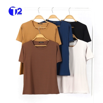 تیشرت یقه گرد کرکره پنج رنگ اصلی (3364)