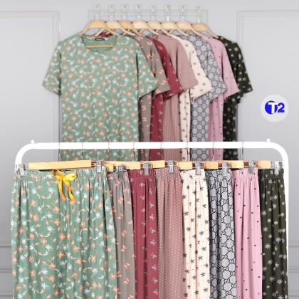 ست تیشرت وشلوار ویسکوزپنبه چاپی (2943)