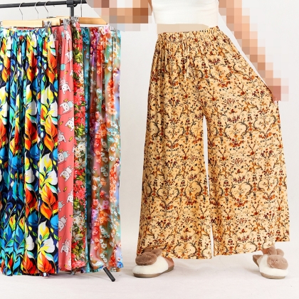 دامن شلواری نخی طرحدار (3306)