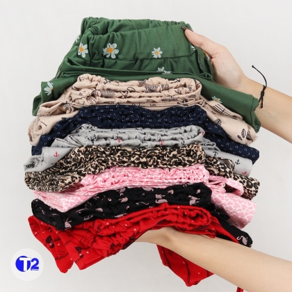 شلوارک قواره دار میکس گلدار (3094)