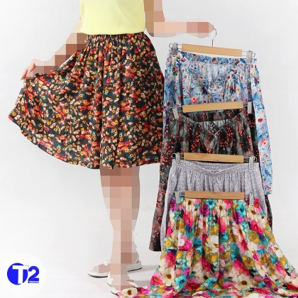 دامن سه چین کوتاه نخی وارداتی (3367)