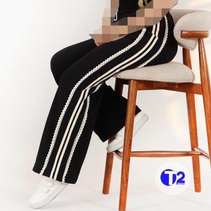 شلوار تک مشکی گلکسی کنفی پینترسی(3187)