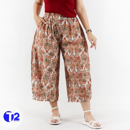 شلوار لینن چاپی پایین چین دار اتنا (3550)
